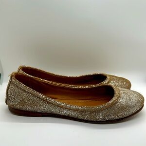 Frye Carson Ballet Shoe, Golden Silver, Premium Leather, Size 9.5 Great Conditio
